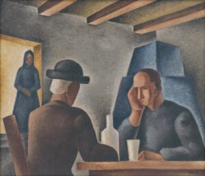 Mikuláš Galanda – V krčme, 20. storočie, 1. polovica, 1927, Slovenská národná galéria, SNG, https://www.webumenia.sk/dielo/SVK:SNG.O_5237