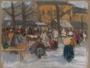 Karol Polónyi – Trh v Ružomberku, 1901–2000, Slovenská národná galéria, SNG, https://www.webumenia.sk/dielo/SVK:SNG.K_3434